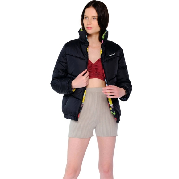 YSYS-B2 Members Only Nickelodeon SpongeBob SquarePants Reversible Puffer Jacket - Picture 8 of 12